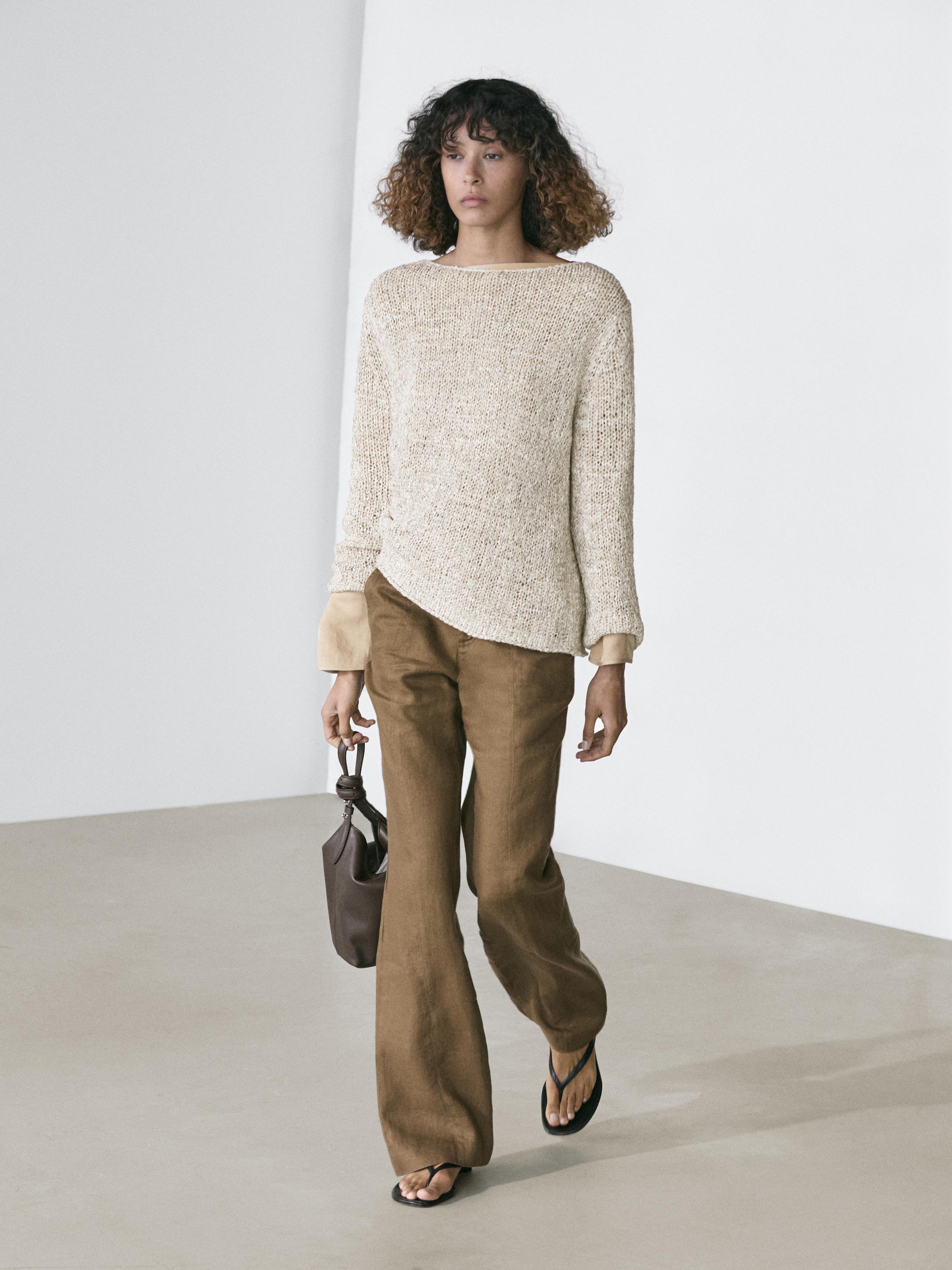 Pull en maille col bateau